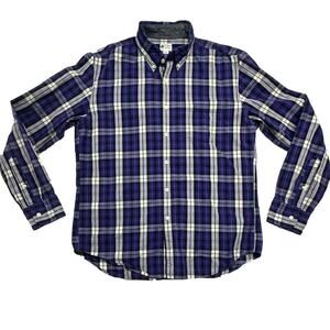 J Crew Mens‎ Shirt Size Large Washed Tartan Button Down Long Sleeve Purple Plaid